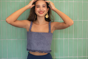 Forget Me Not Crop Top • Navy