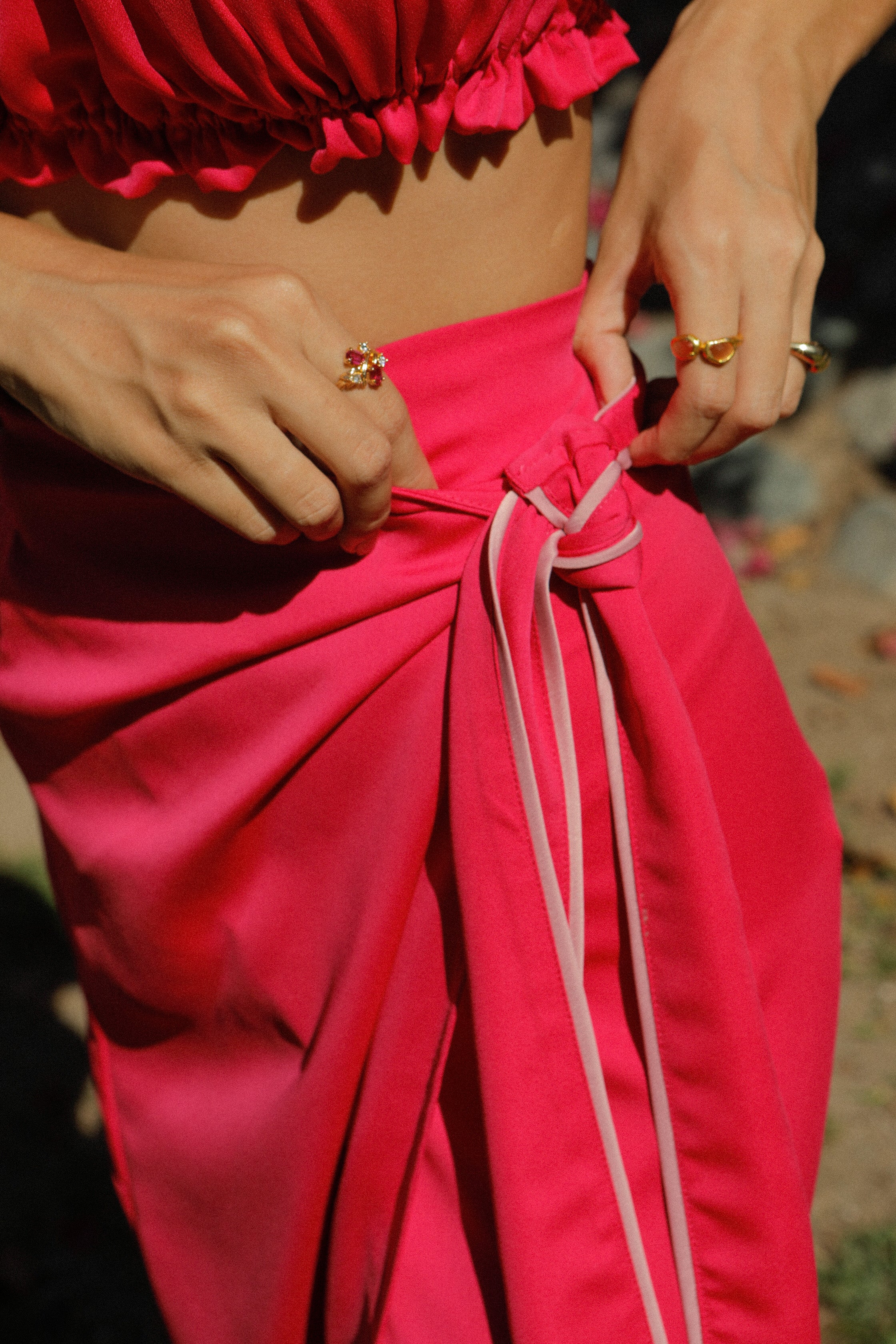 Life of the Party Wrap Skirt • Hot Pink